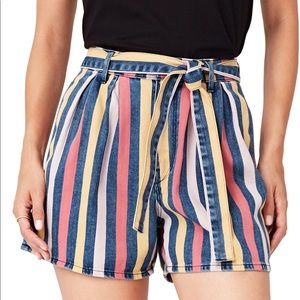 3x1 NYC Flaunt Striped Belted Shorts Sz 29